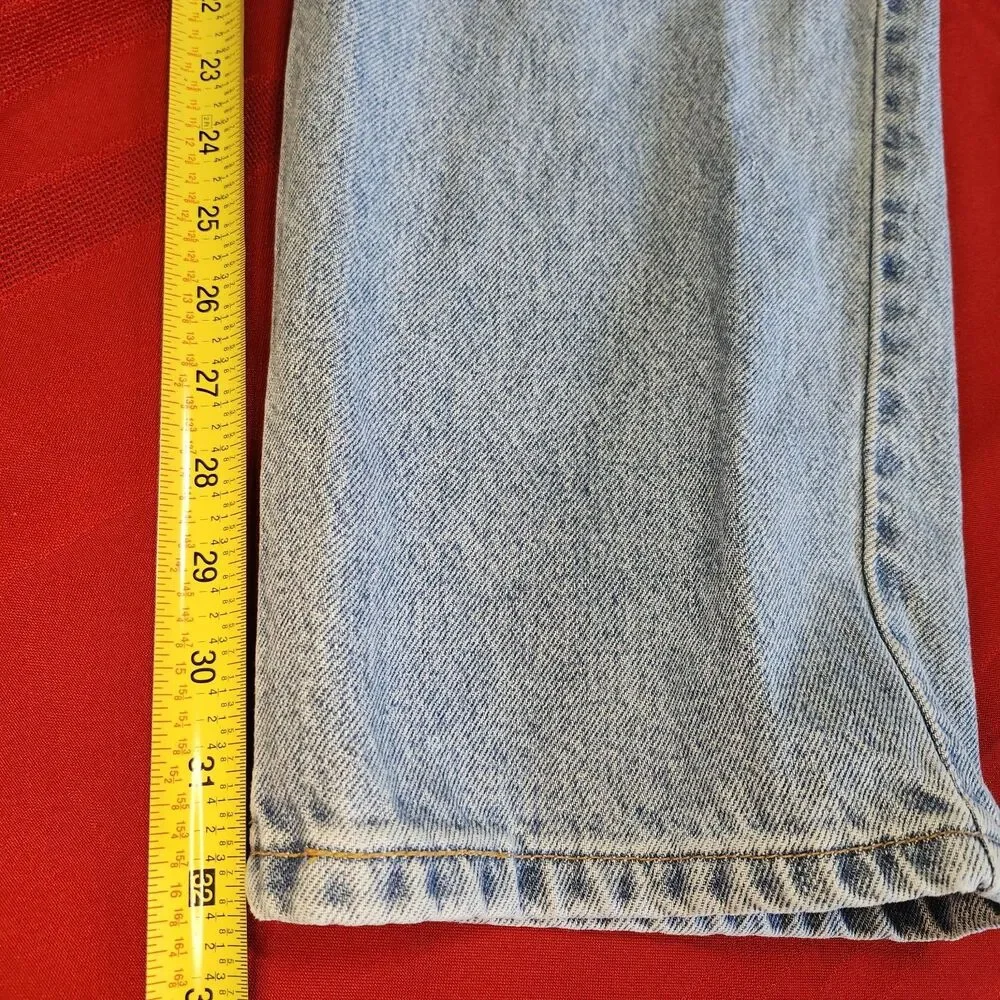 Vtg 90s Y2K Levis Orange Tab Jeans Mens 44x32 Relaxed Fit Light Wash Denim USA